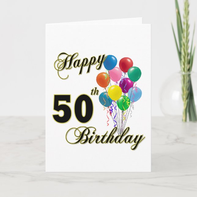 Happy 50th Birthday Gifts and Birthday Apparel Card (Front)