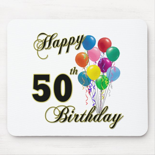 Happy 50th Birthday Gifts and Birthday Apparel Mouse Mat (Front)