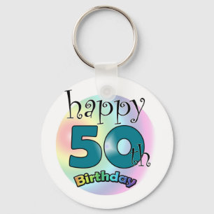 Happy 50th Birthday Key Ring