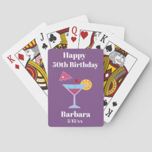 Happy 50th Birthday Martini Playing Cards
