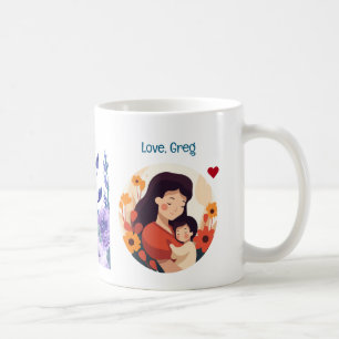 Happy 50th Birthday, Mum! Floral, Mother & Child Coffee Mug