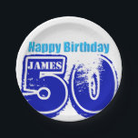 Happy 50th Birthday Personalised Paper Plates<br><div class="desc">Customisable Birthday paper plates.</div>