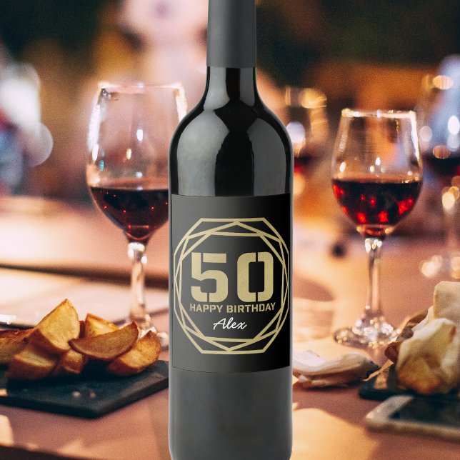 Happy 50th Birthday Personalised Wine Label (Creator Uploaded)