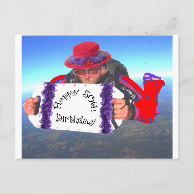 Happy 50th Birthday Postcard (Front)