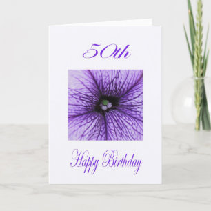 Happy 50th Birthday purple Blossom Card