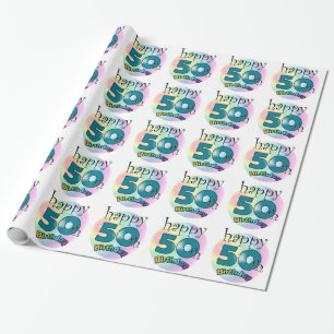 Happy 50th Birthday Wrapping Paper