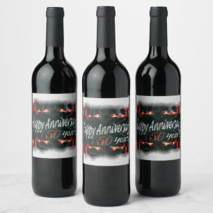 Happy (50th)Customised Anniversary Wine Label