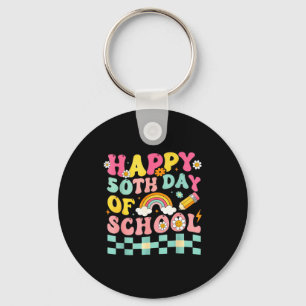Happy 50th Day Of School Retro Teacher Students Sm Key Ring