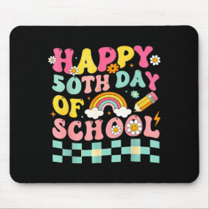 Happy 50th Day Of School Retro Teacher Students Sm Mouse Mat