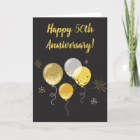Happy 50th Wedding Anniversary Gold Balloons