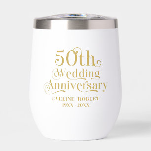 Happy 50th Wedding Anniversary Gold Typography