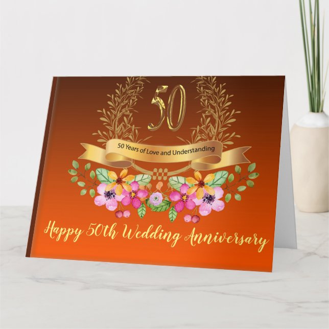 Happy 50th Wedding Anniversary Greeting Car Card (Front)