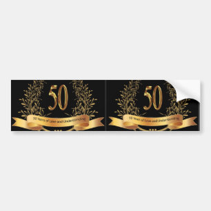 Happy 50th Wedding Anniversary Greeting Cards Bumper Sticker