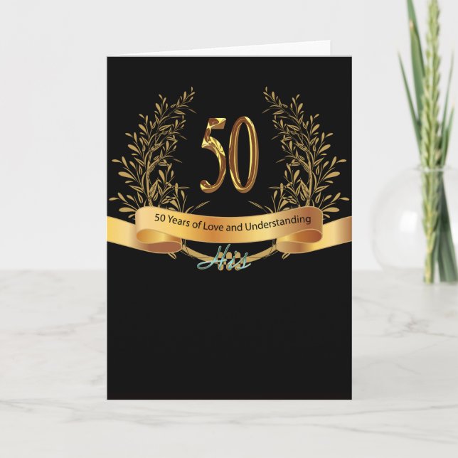 Happy 50th Wedding Anniversary Greeting Carts Card (Front)