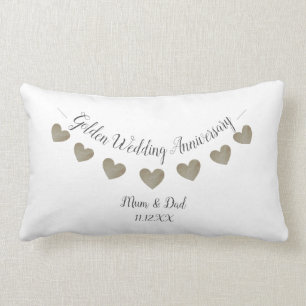 Happy 50th Wedding anniversary mum & dad Lumbar Cushion
