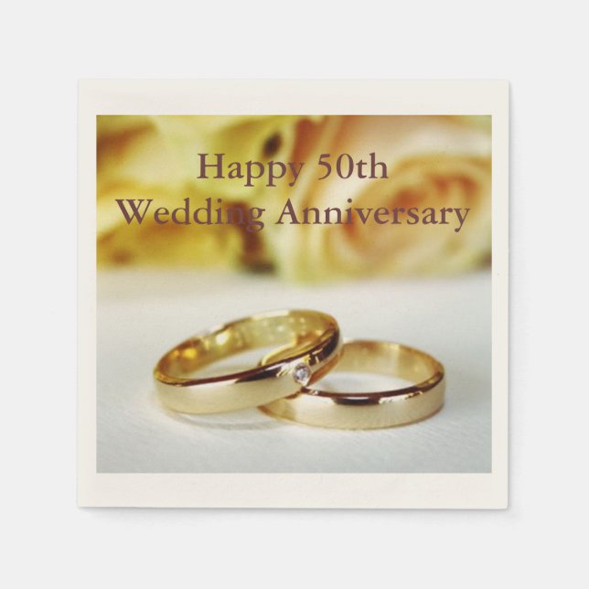 Happy 50th Wedding Anniversary Napkin (Front)