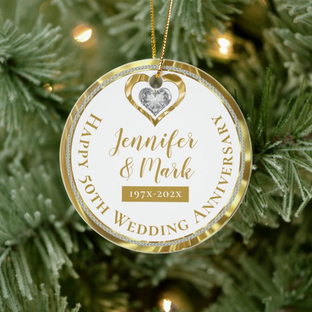 Happy 50th Wedding Anniversary Ornament (Tree)