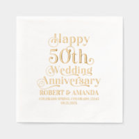 Happy 50th Wedding Anniversary Retro Typography