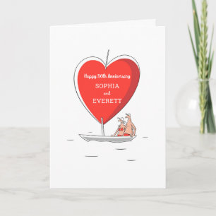 Happy 50th Wedding Anniversary Sailboat Heart Card