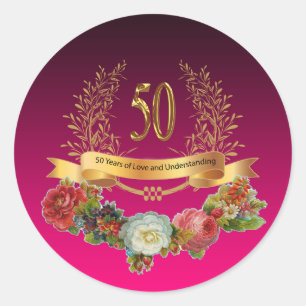 Happy 50th Wedding Anniversary Sticker