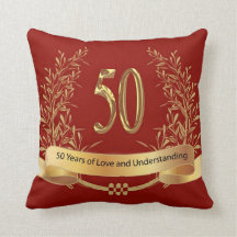 Happy 50th Wedding Anniversary Throw Pillow
