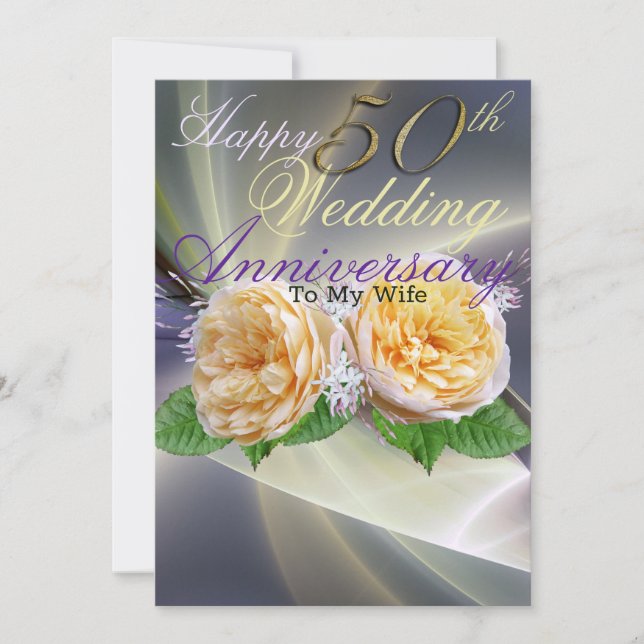 Happy 50th Wedding Anniversary to My Wife Card (Front)