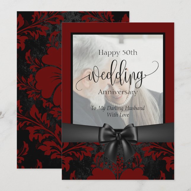 Happy 50th wedding anniversary traditional photo i invitation (Front/Back)