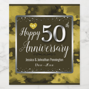 Happy 50th Wedding Anniversary Wine Label