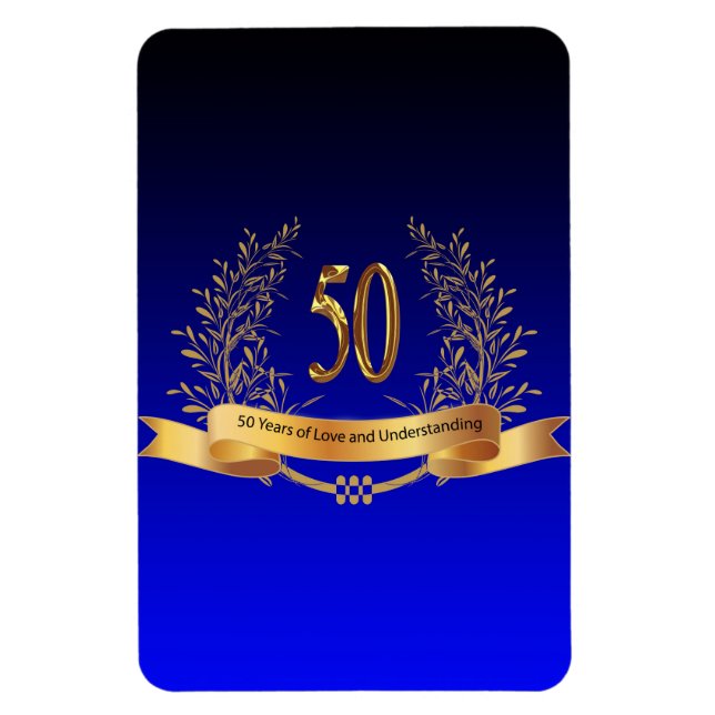 Happy 50th Wedding AnniversaryFlexible Photo Magne Magnet (Vertical)