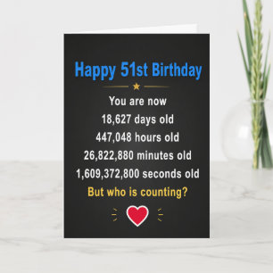 Happy 51st Birthday Funny Milestone gifts Card