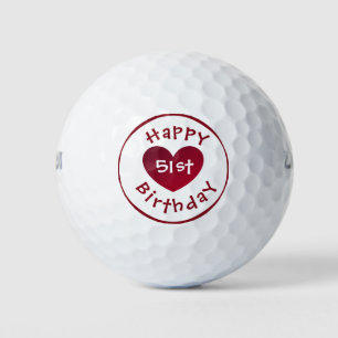 Happy 51st Birthday golf balls by dalDesignNZ