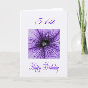 Happy 51st Birthday purple Blossom Card