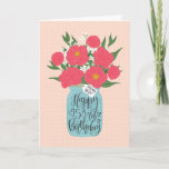 Happy 53rd Birthday Wife with Mason Jar of Flowers Card<br><div class="desc">A mason jar filled with a gorgeous bunch of peonies and white flowers with the hand lettered words 'For my wife' on the tag and 'Happy 53rd Birthday' on the mason jar. The perfect birthday card to celebrate your wife's birthday! © Ness Nordberg</div>