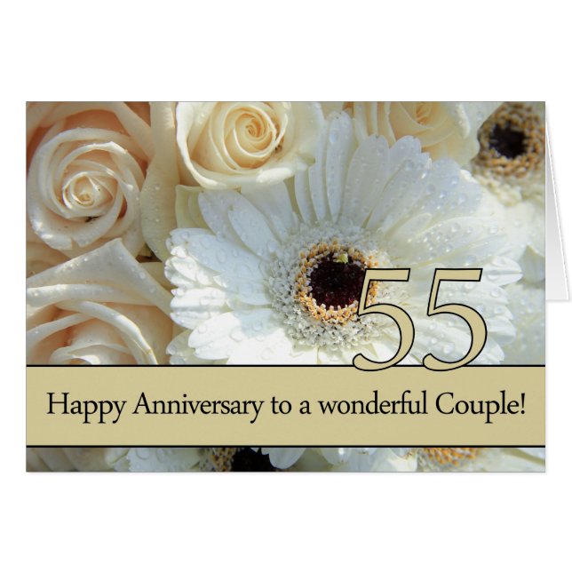 Happy 55th Anniversary roses (Front Horizontal)