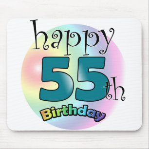 Happy 55th birthday (blauw) mouse mat
