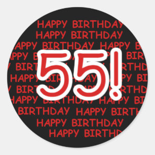 Happy 55th Birthday Classic Round Sticker