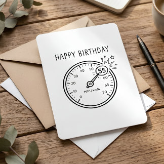 Happy 55th Birthday Speedometer Milestone Invitation