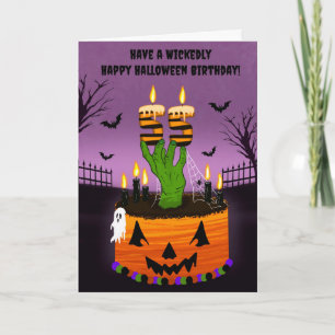 Happy 55th Halloween Birthday Spooky Cake Card