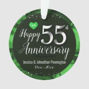 Happy 55th Wedding Anniversary Ornament