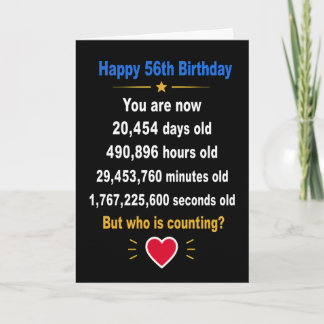 Happy 56th Birthday Funny Milestone gifts Card