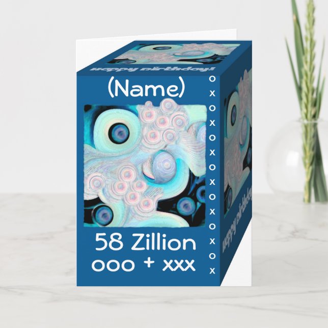 Happy 58th Birthday - 58 Zillion Hugs & Kisses Card (Front)