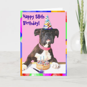 Happy 58th Birthday Boxer greeting card