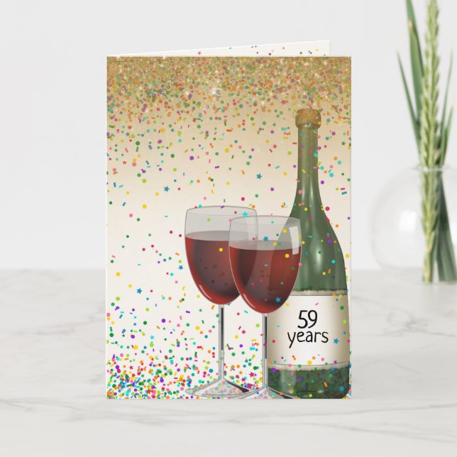 Happy 59th Anniversary wine Card (Front)