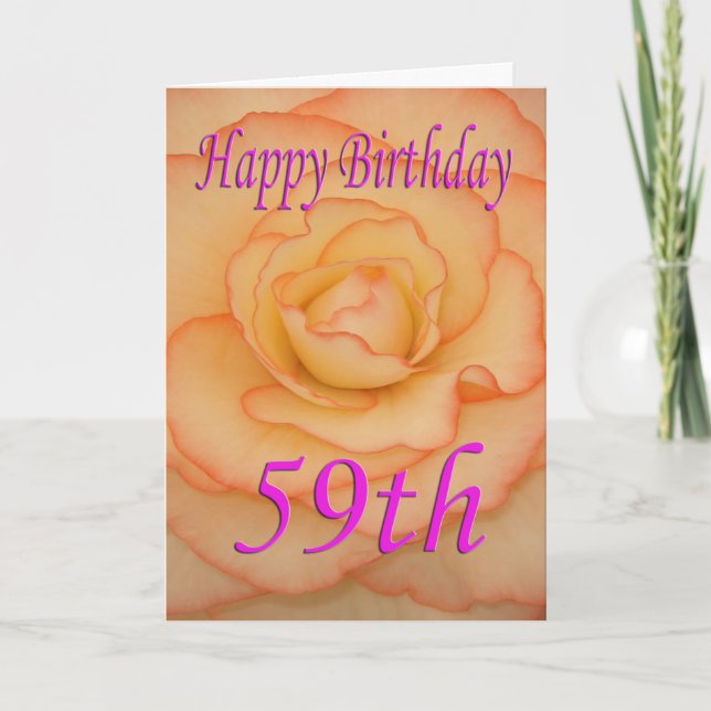 Happy 59th Birthday Flower Card (Front)