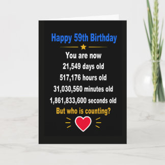 Happy 59th Birthday Funny Milestone gifts Card