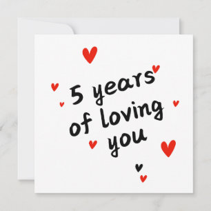 Happy 5 Year Anniversary Card – Love & Hearts Them