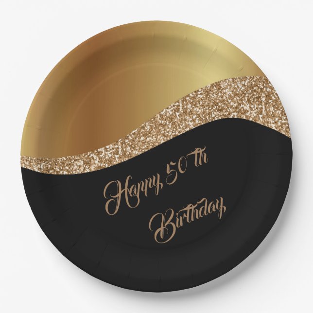 Happy 5Oth Birthday Paper Plate (Front)