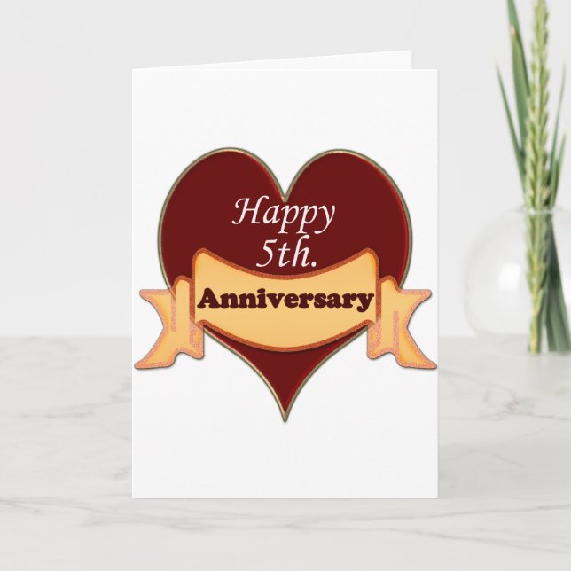 Happy 5th. Anniversary Card (Front)