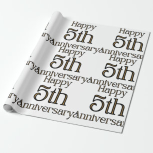 Happy 5th Anniversary Wrapping Paper