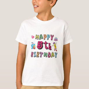 Happy 5th Birthday 5 year old b-day wishes T-Shirt